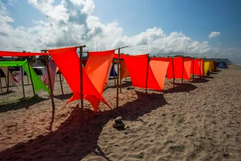 Rustic umbrellas Stock Photos