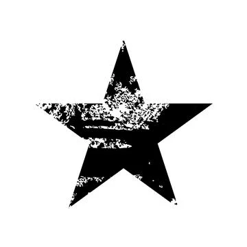 Rustic vector star with grunge paint texture. Vintage distressed stamp effect. Illustrazione stock