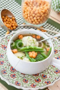 Rustic vegetable soup Stock Photos