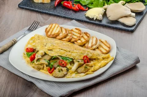 Rustic vegetarian omelette 스톡 사진