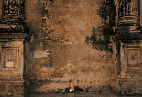 Rustic Wall Building for Background Stock Photos
