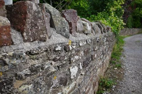 A rustic wall in Wick, UK Stock Photos
