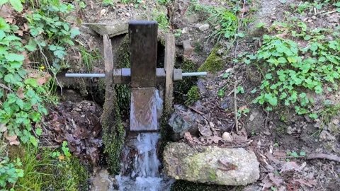 Rustic water wheel Stock Footage 335220857