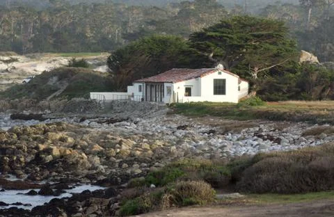 Rustic waterfront home Foto stock
