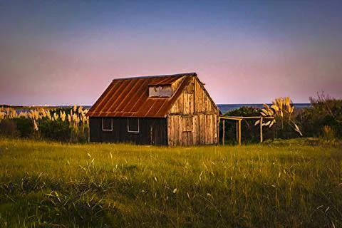 Rustic Waterfront House Fotos de archivo