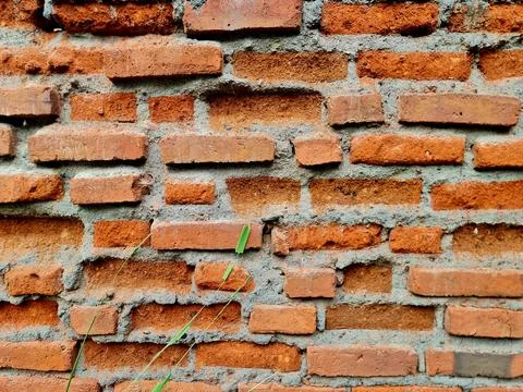 Rustic Weathered Red Brick Wall Texture Gritty Ancient Masonry Background Stock Photos