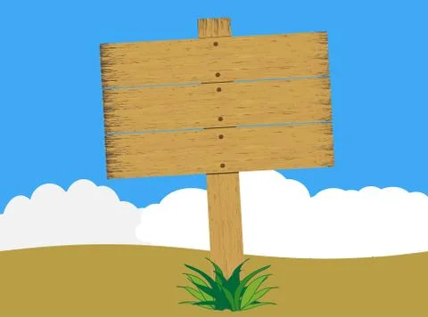 Rustic Weathered Wood Sign (Vector) Stock Illustration