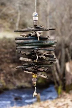 Rustic whisper windmill. Stock Photos