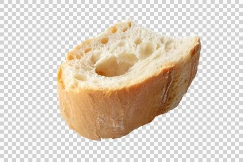 Rustic white bread slice isolated transparent png Stock Photos