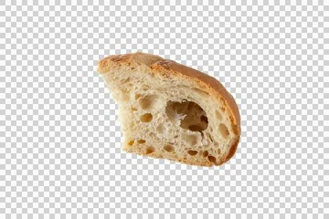 Rustic white bread slice isolated transparent png 库存照片