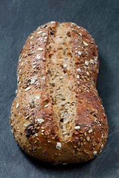 Rustic whole grain bread loaf Stock Photos