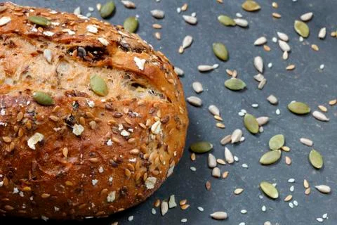 Rustic whole grain bread loaf Stock Photos