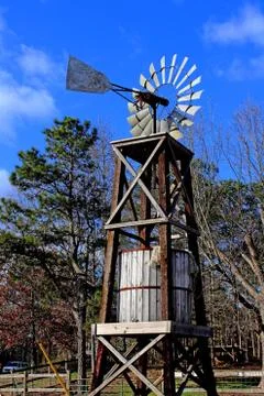 Rustic Wind Mill Stockfoto's
