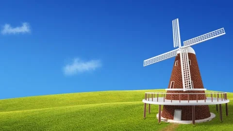 Rustic windmill spinning in the wind Stock-Footage 133529031