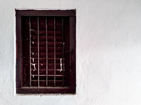 Rustic Window in an Ancient Wall Stock Photos
