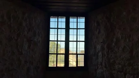 Rustic Window Frames with a Beautiful Scenic View for a Charming and Inviti.. 写真素材