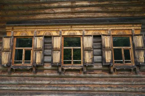 Rustic window, old house Stock Photos