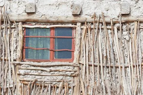 Rustic window, taklamakan Stock Photos