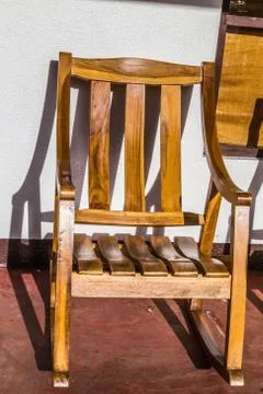 Rustic wood chair Stock Photos