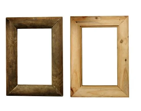 Rustic wood frame, front and back Stock Photos