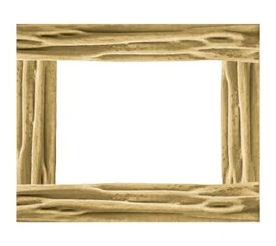 Rustic Wood Frame Isolated Illustrazione stock