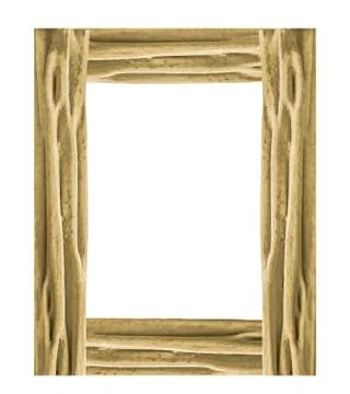Rustic Wood Frame Isolated Illustrazione stock