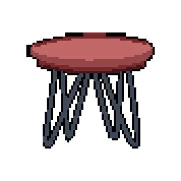 Rustic wood table pixel art vector illustration Stockillustratie