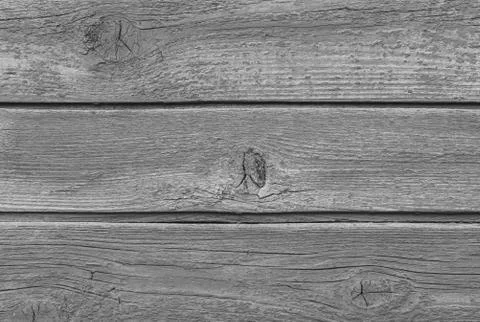 Rustic wood texture or background in monochrome. Black and white. Close-up. Stock Photos