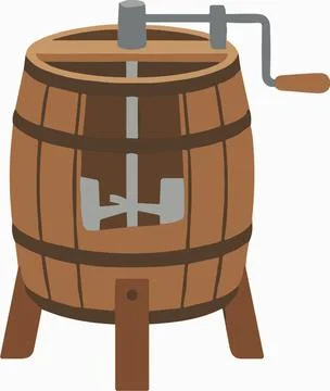 Rustic Wooden Barrel Vector Illustration Illustrazione stock
