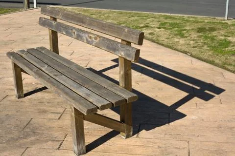 Rustic wooden bench Stock Photos