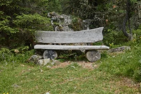 Rustic wooden bench Stock Photos