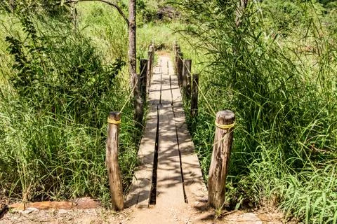 Rustic wooden bridge Stock Photos