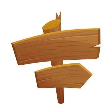 Rustic Wooden Direction Sign Stock Illustration