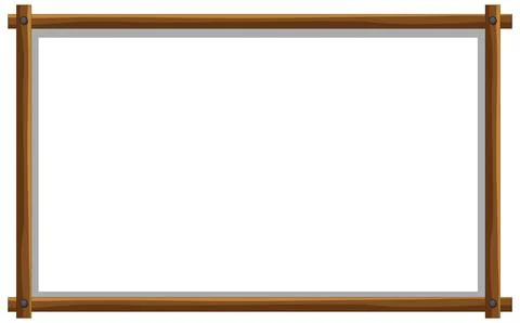 Rustic Wooden Frame with Blank White Canvas for Copy Space Stock-Illustration