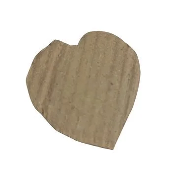 Rustic wooden heart shape isolated on plain background Stock Illustration