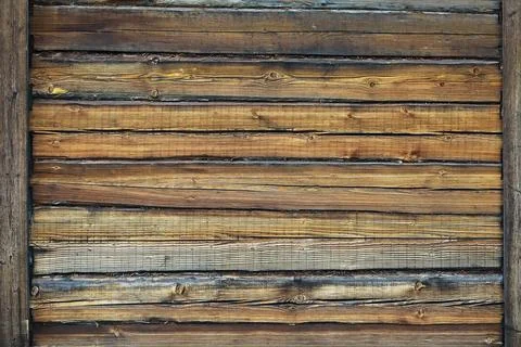 Rustic Wooden Log Cabin Wall Texture for Background or Design Elements Foto stock