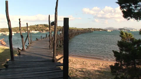 Rustic wooden pier Stock Footage 22762882
