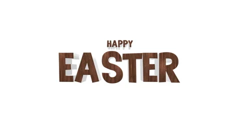 Rustic wooden sign Happy Easter decoration Stock Footage 265839721