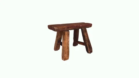 Rustic wooden stool designed with natural textures and clean lines 스톡 동영상 303859408