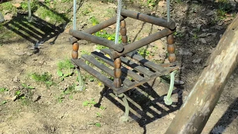 Rustic-wooden-swing Stock Footage 335872294