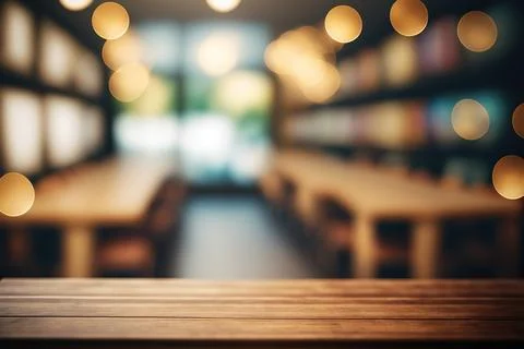 Rustic wooden table in classroom for displaying educational products. Flawless Stock Photos