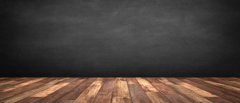 Rustic wooden table with grey background Stock Illustration