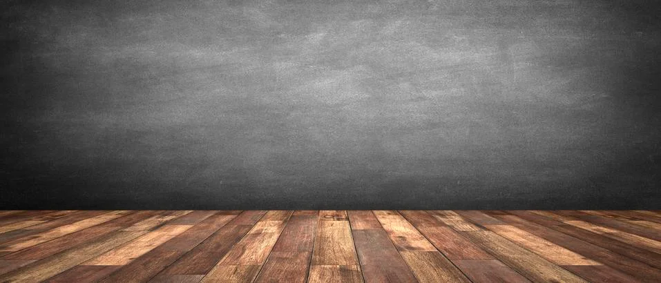 Rustic wooden table with grey background Stock Illustration
