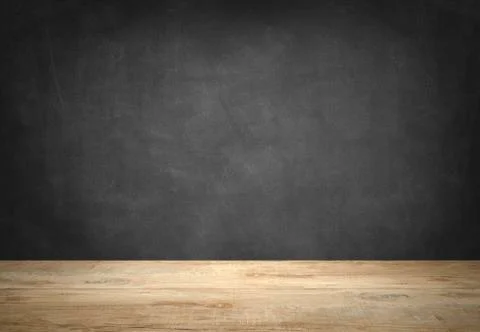 Rustic wooden table with grey background Stock Illustration