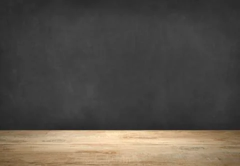 Rustic wooden table with grey background Stock Illustration