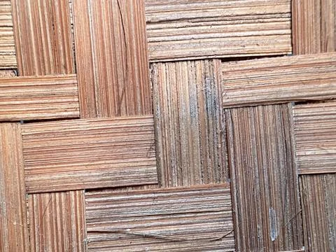 Rustic Woven Bamboo Texture Background Pattern Detail Foto stock