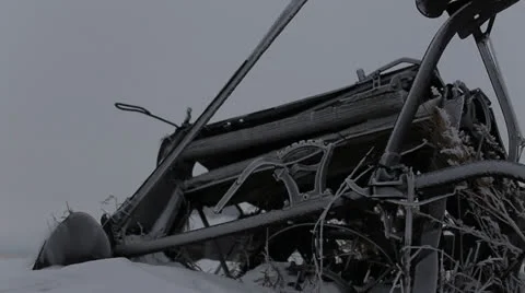 Rusting Equipment in Snow Video stock 24653959