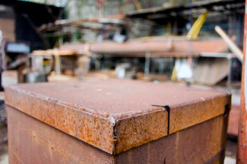Rusting metal container. Stock Photos