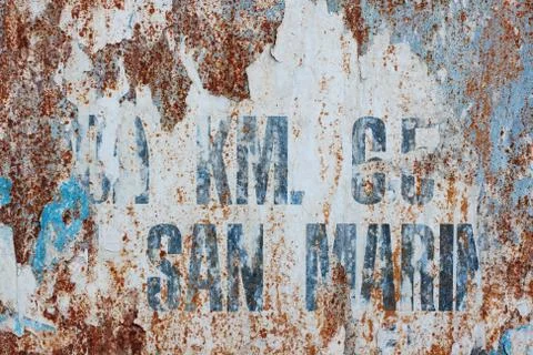 Rusting painted wall Stock Photos