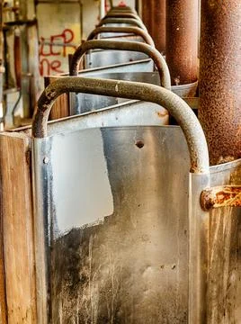 Rusting Stalls In A Dairy Barn Stock Photos